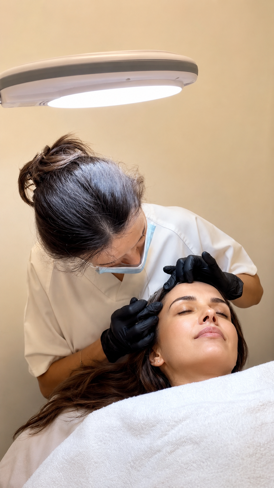 Dra. Marta Shahun realizando un tratamiento facial